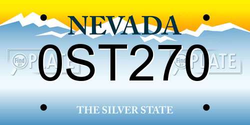 0ST270 Nevada License Plate