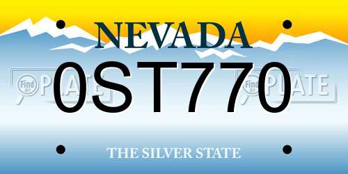 0ST770 Nevada License Plate