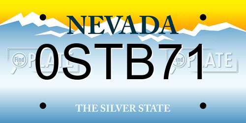 0STB71 Nevada License Plate