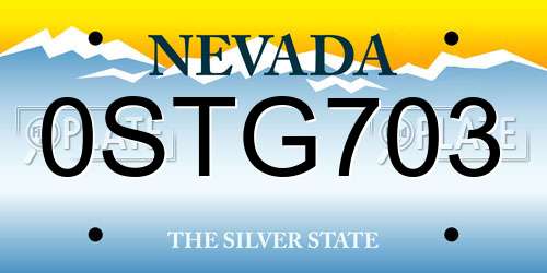 0STG703 Nevada License Plate