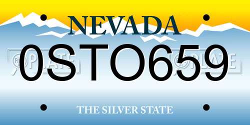 0STO659 Nevada License Plate