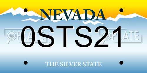0STS21 Nevada License Plate
