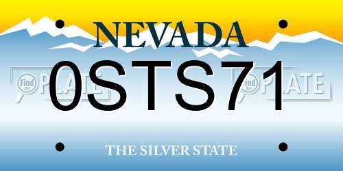 0STS71 Nevada License Plate