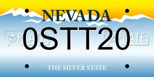 0STT20 Nevada License Plate