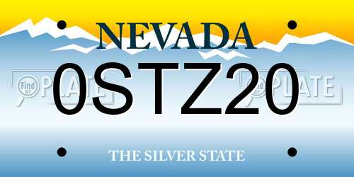 0STZ20 Nevada License Plate