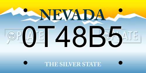 0T48B5 Nevada License Plate