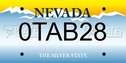 0TAB28 Nevada License Plate