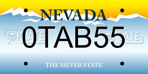 0TAB55 Nevada License Plate