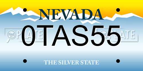 0TAS55 Nevada License Plate