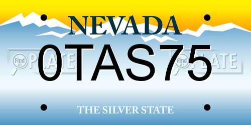 0TAS75 Nevada License Plate