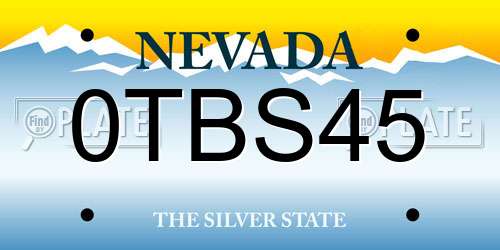 0TBS45 Nevada License Plate
