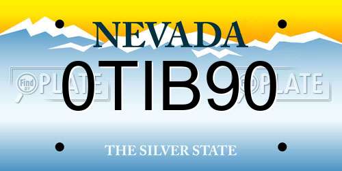 0TIB90 Nevada License Plate