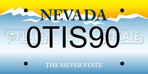 0TIS90 Nevada License Plate