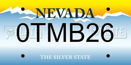 0TMB26 Nevada License Plate