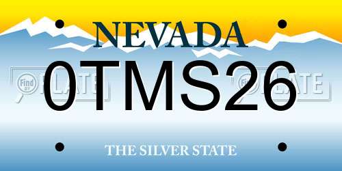 0TMS26 Nevada License Plate