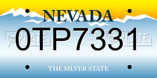 0TP7331 Nevada License Plate