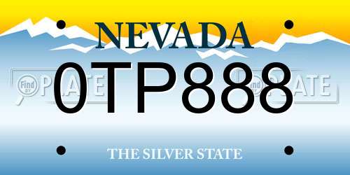 0TP888 Nevada License Plate