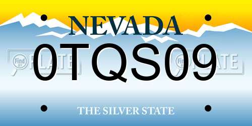 0TQS09 Nevada License Plate