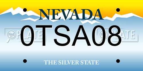 0TSA08 Nevada License Plate