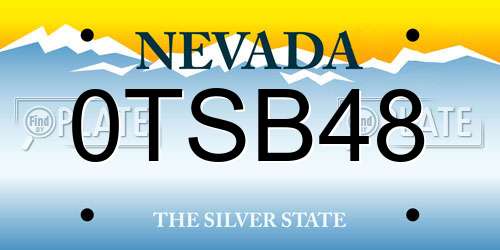 0TSB48 Nevada License Plate