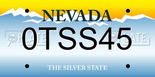 0TSS45 Nevada License Plate