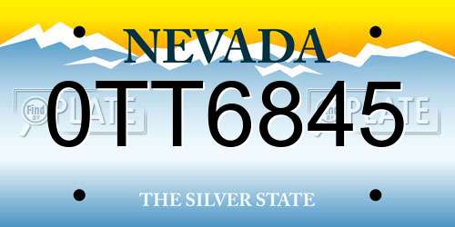 0TT6845 Nevada License Plate