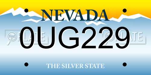 0UG229 Nevada License Plate