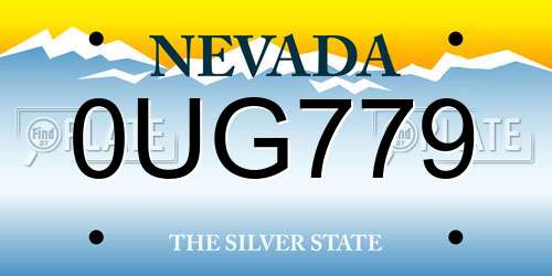 0UG779 Nevada License Plate