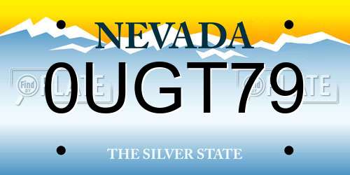 0UGT79 Nevada License Plate