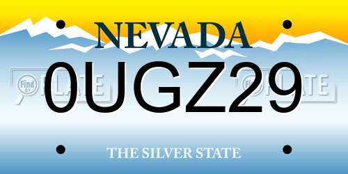 0UGZ29 Nevada License Plate