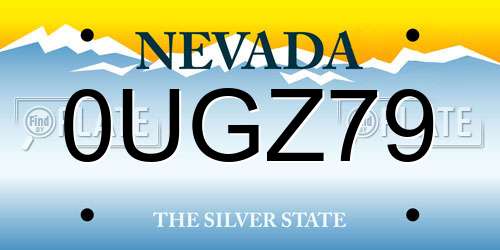 0UGZ79 Nevada License Plate