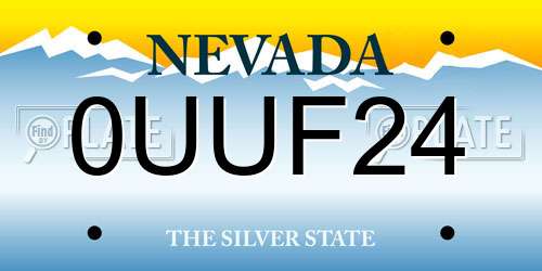 0UUF24 Nevada License Plate