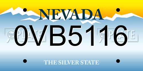 0VB5116 Nevada License Plate