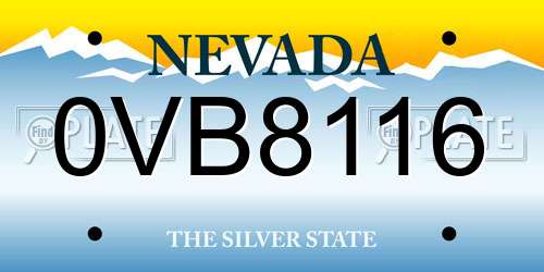 0VB8116 Nevada License Plate