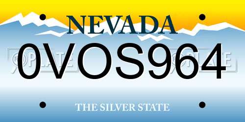 0VOS964 Nevada License Plate