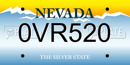 0VR520 Nevada License Plate