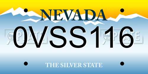 0VSS116 Nevada License Plate