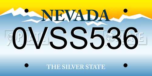 0VSS536 Nevada License Plate