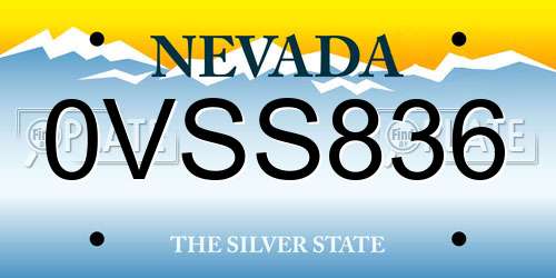 0VSS836 Nevada License Plate