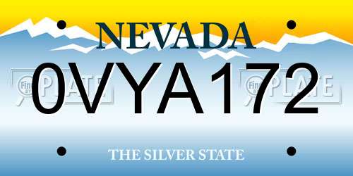 0VYA172 Nevada License Plate
