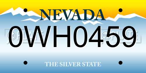 0WH0459 Nevada License Plate