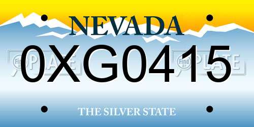 0XG0415 Nevada License Plate