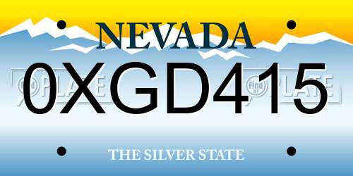 0XGD415 Nevada License Plate