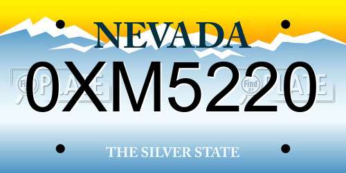 0XM5220 Nevada License Plate