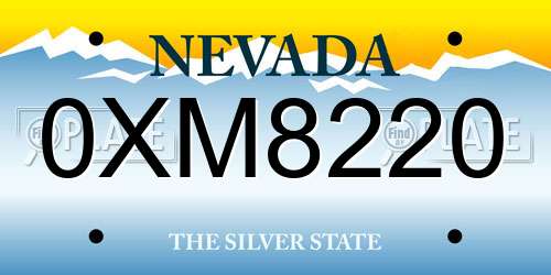 0XM8220 Nevada License Plate