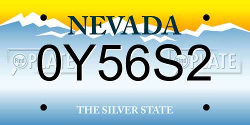 0Y56S2 Nevada License Plate