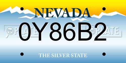 0Y86B2 Nevada License Plate