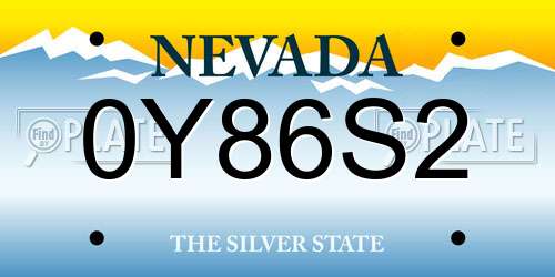 0Y86S2 Nevada License Plate