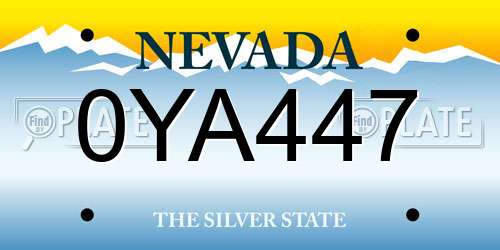 0YA447 Nevada License Plate