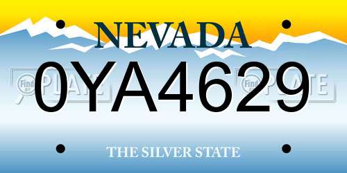 0YA4629 Nevada License Plate